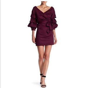 Do + Be Surplice Gathered Sleeve Dress
